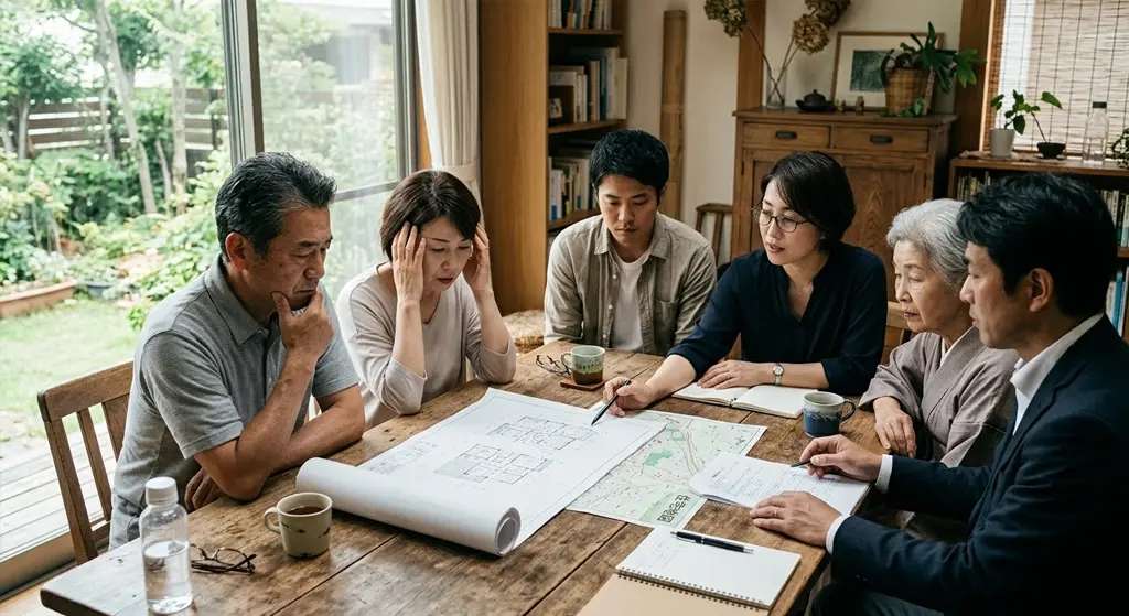 相続や事業承継に関わり、売却か活用かで判断が分かれる土地のイメージ