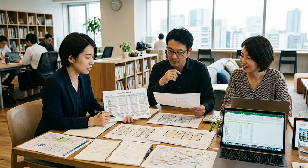 事業計画や収支整理を検討しているイメージ