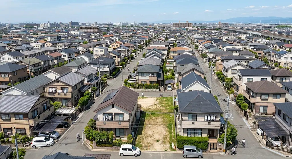 住宅地中心の街構造と土地の傾向