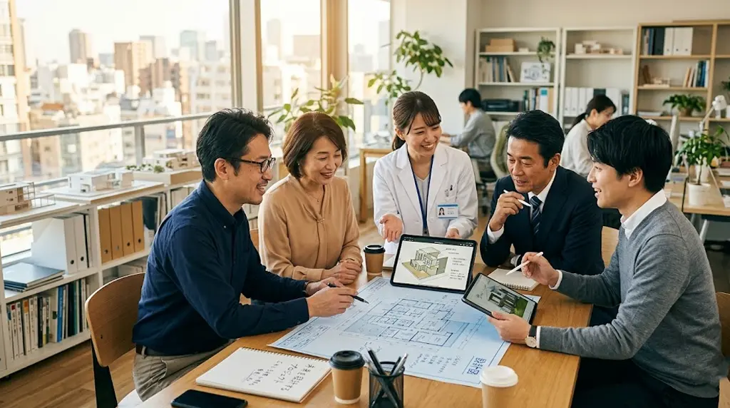 土地活用と施設設計の打ち合わせイメージ