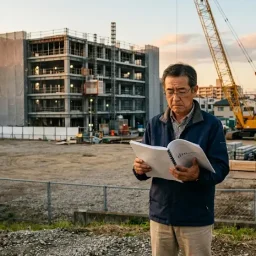 建築費高騰により賃貸マンション経営の収支を見直す土地オーナーのイメージ