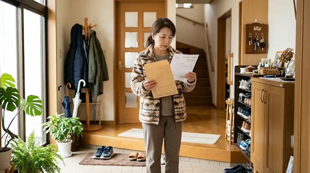 放置したために、違反の通知を受け取る様子