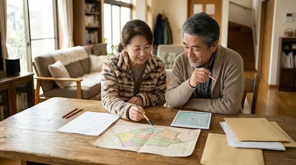 チェックリストを夫婦で確認しているイメージ