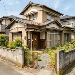 住宅地にある比較的きれいな空き家の外観イメージ