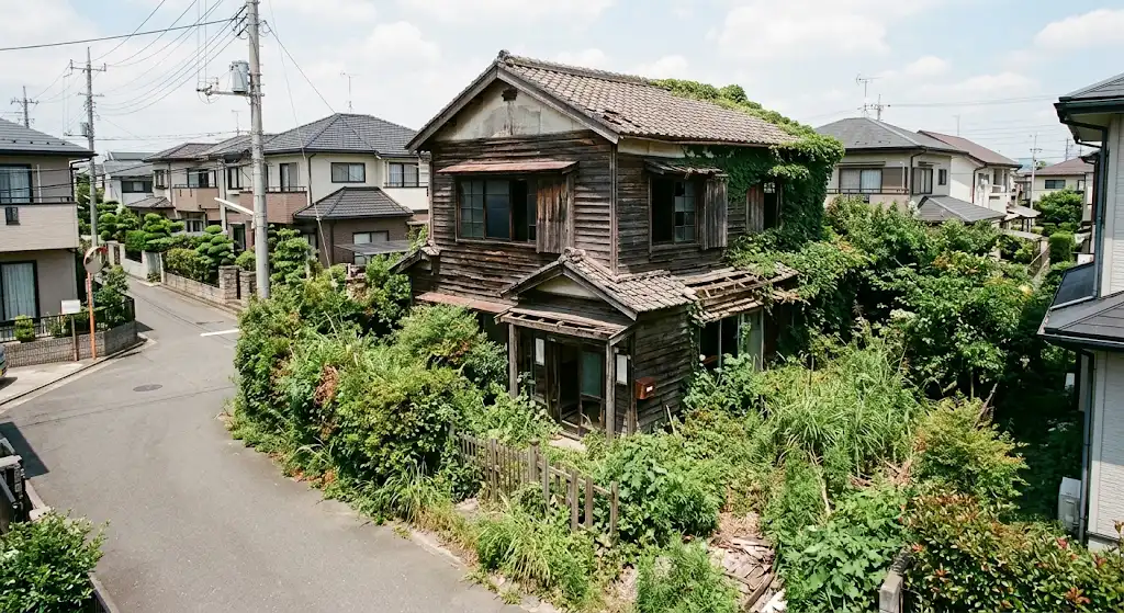 雑草や植栽が繁茂した放置空地のイメージ