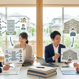 サブリースと一括借上の違いを左右に分けて比較した不動産活用のイメージ