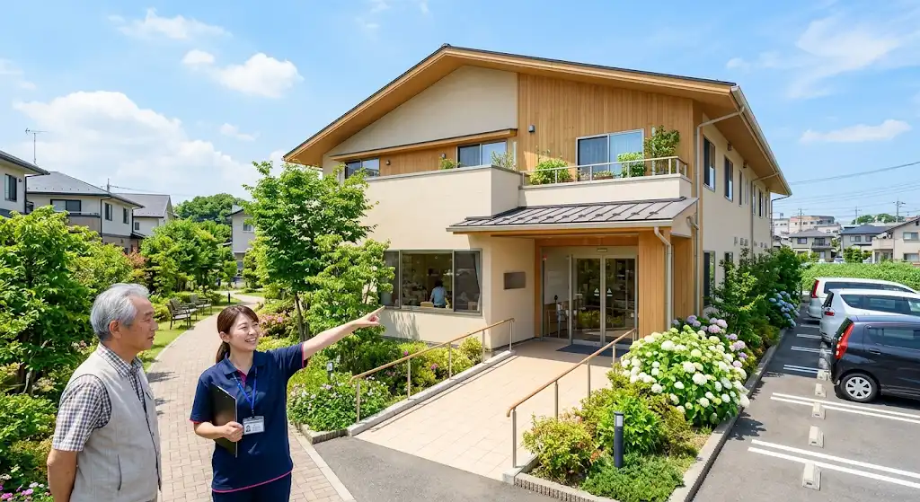 有料老人ホームの土地建物を事業者が一括借上して運用しているイメージ